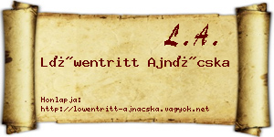 Löwentritt Ajnácska névjegykártya